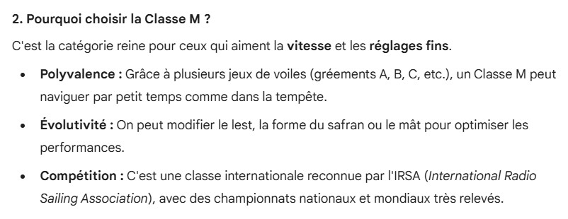 Pourquoi choisir classe M